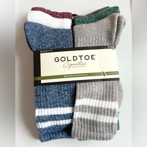 Gold Toe Signature Collection Men's Crew Socks - Blue, Gray, Green, Red